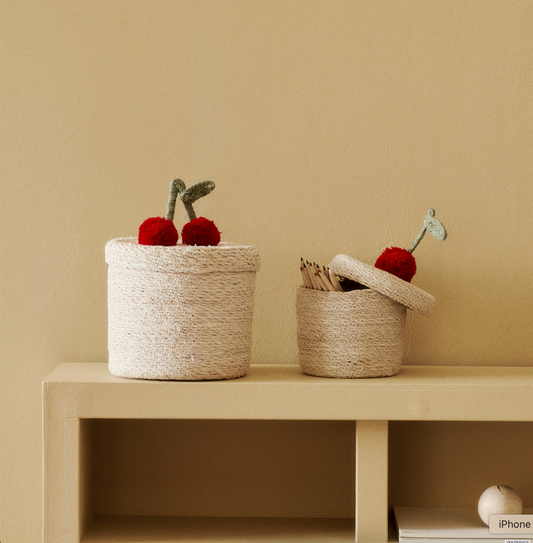 (Pre-order) H&M Home Pompom Seagrass Storage Basket 18x20cm