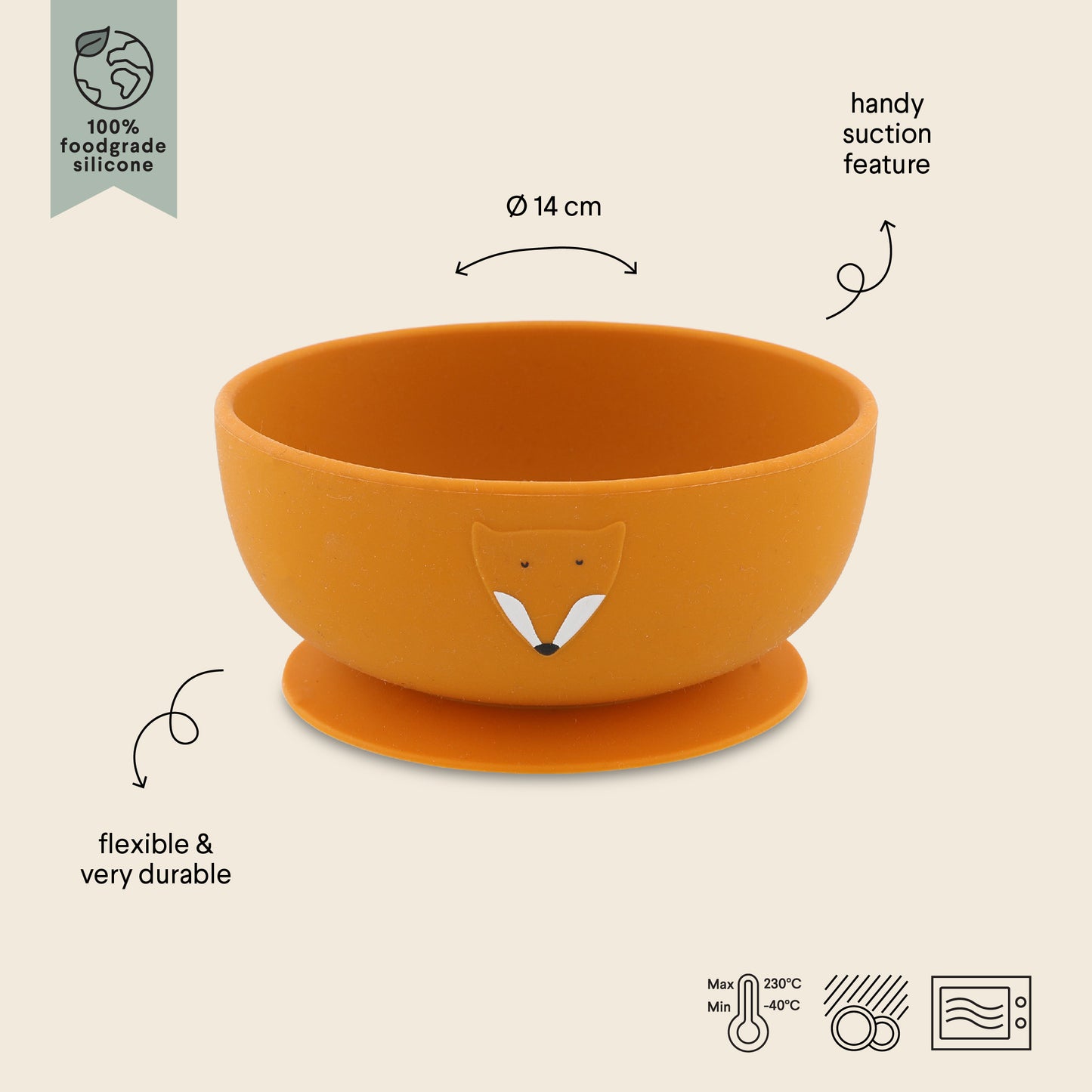 (Pre-Order) SALE Trixie Silicone bowl with suction cup - Mr. Fox