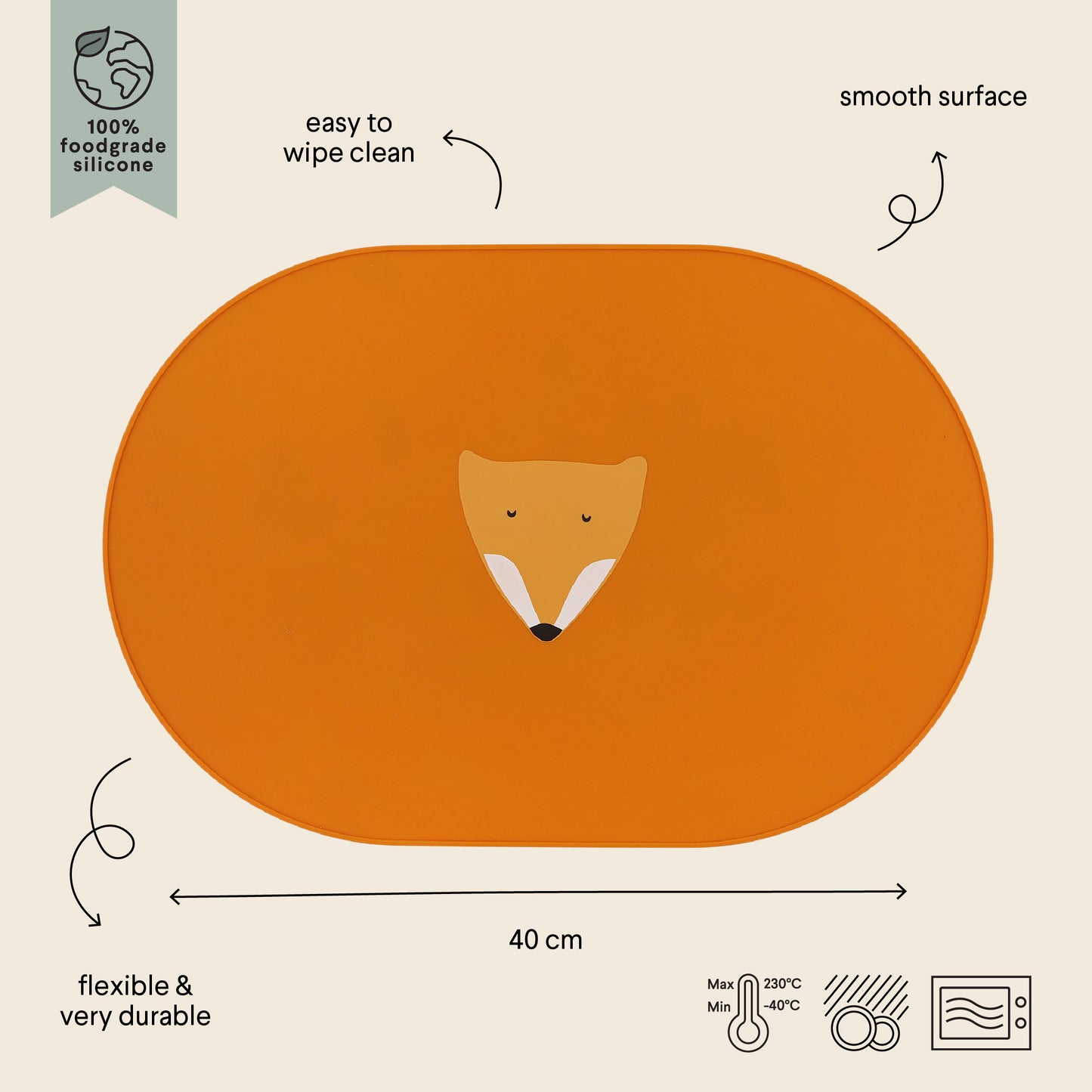 (Pre-Order) SALE Trixie Silicone placemats - Mr. Fox