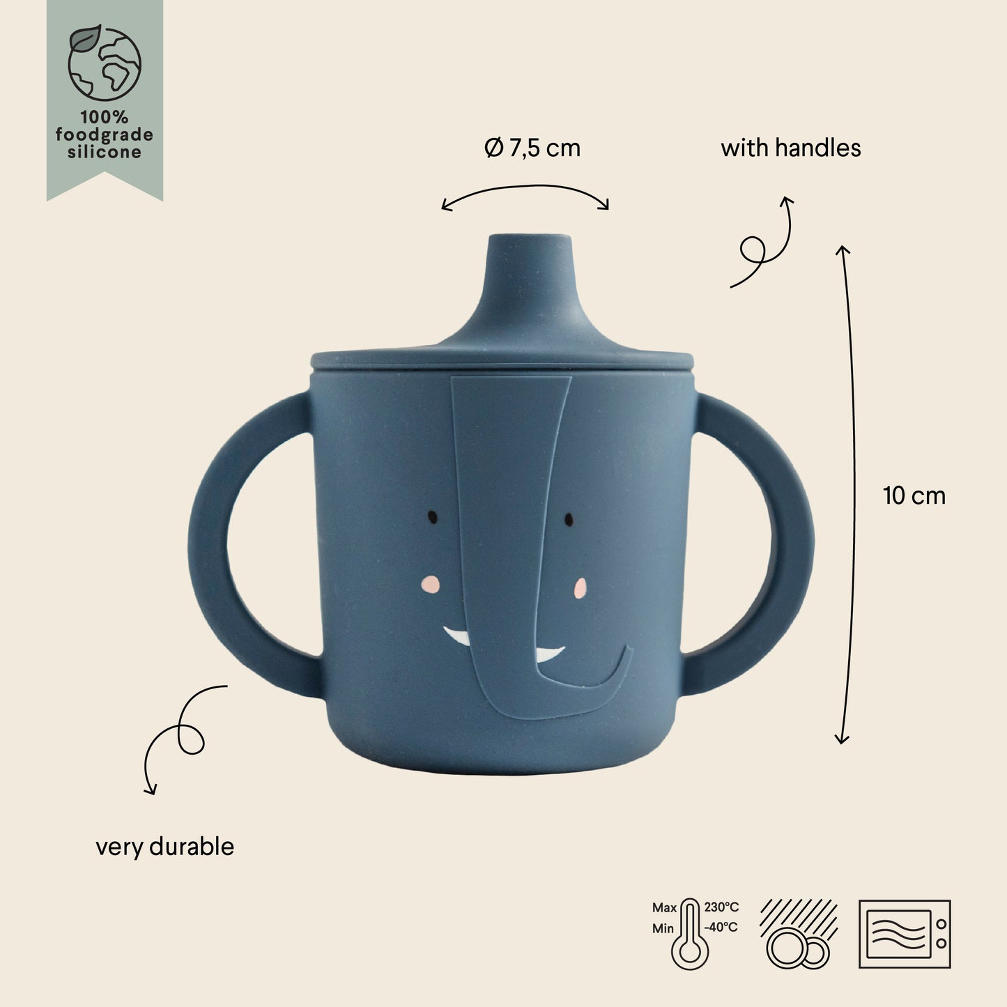 (Pre-Order)Trixie Silicone learning cup - Mrs. Elephant