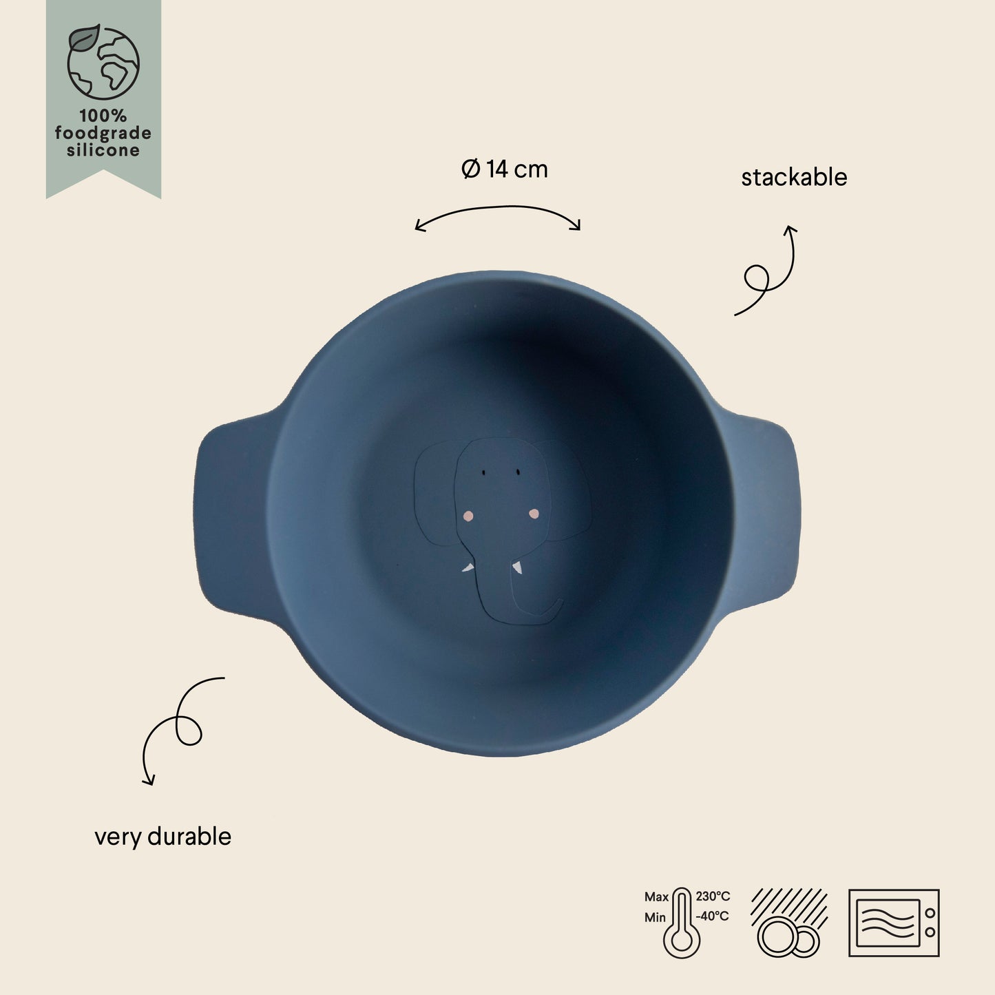 (Pre-Order)Trixie Silicone bowl - Mrs. Elephant