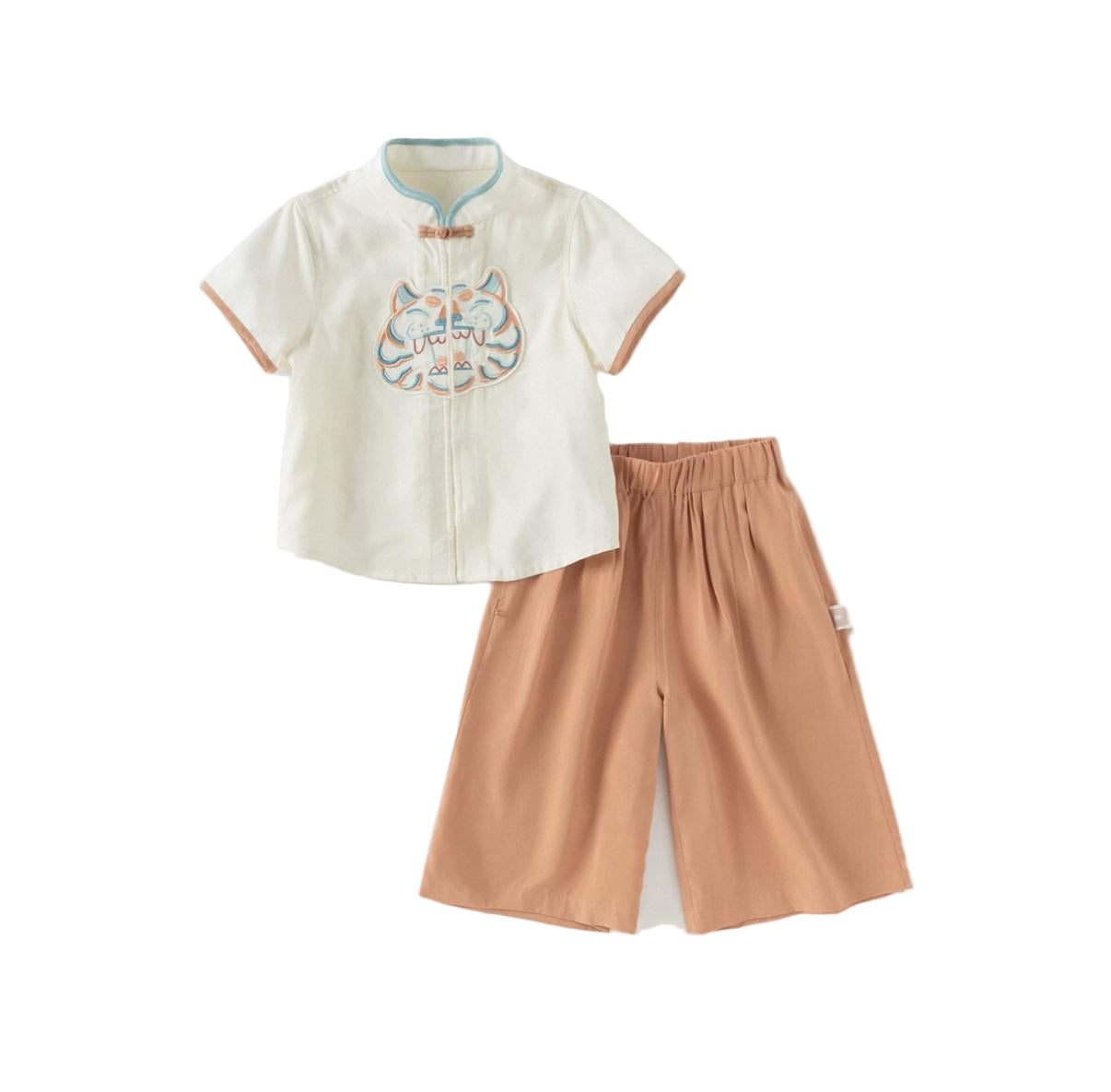 (Pre-Order) Dave & Bella Boys' Guofeng Suit Children's Antibacterial Cool Two-Piece Set