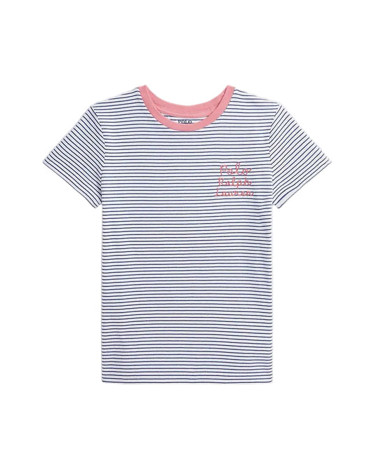 (Pre-Order) Ralph Lauren Striped Logo Cotton Jersey T-Shirt for Girls