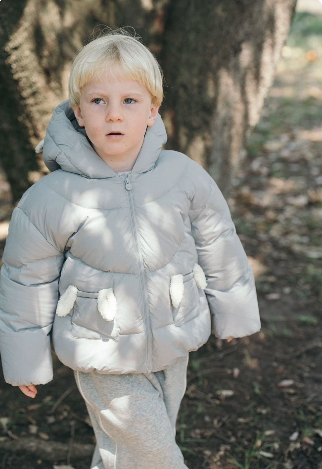 (Pre-Order) White Wheat Grey Bunny Jacket