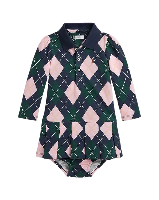 (Pre-Order) Ralph Laura Argyle Mesh Polo Dress & Bloomer