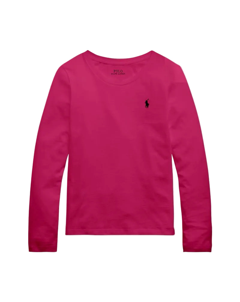 (Pre-Order) Ralph Laura Cotton Jersey Long-Sleeve Tee Preppy Pink