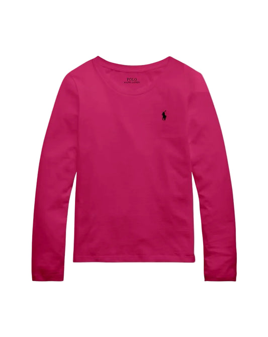 (Pre-Order) Ralph Laura Cotton Jersey Long-Sleeve Tee Preppy Pink