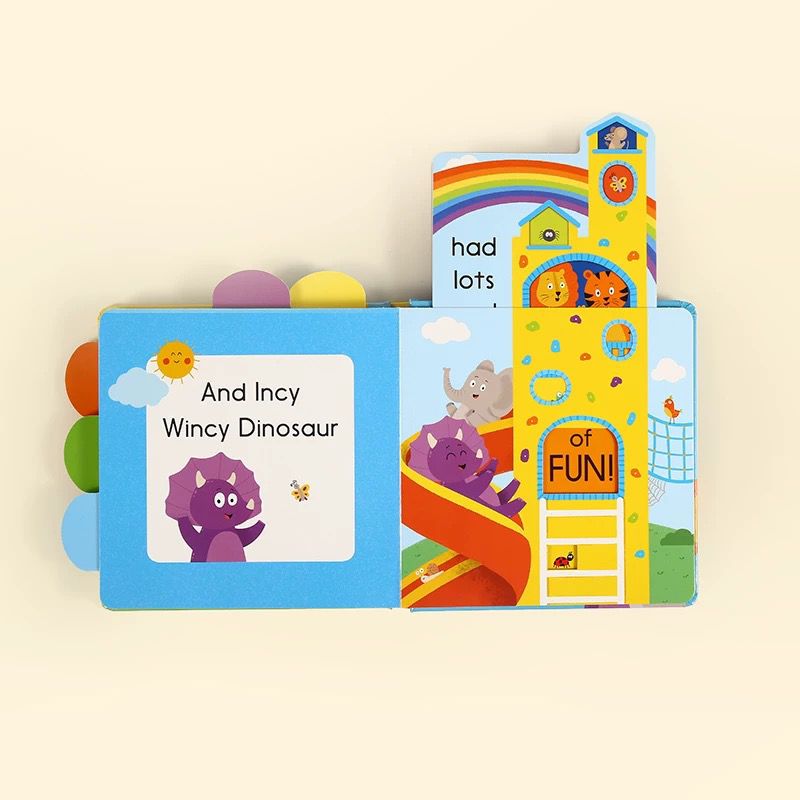 (Pre-Order) Caterpillar Little Bean Full English Incy Wincy Dinosaurs & Cow on the Bus Set of 2 Pull Along Books