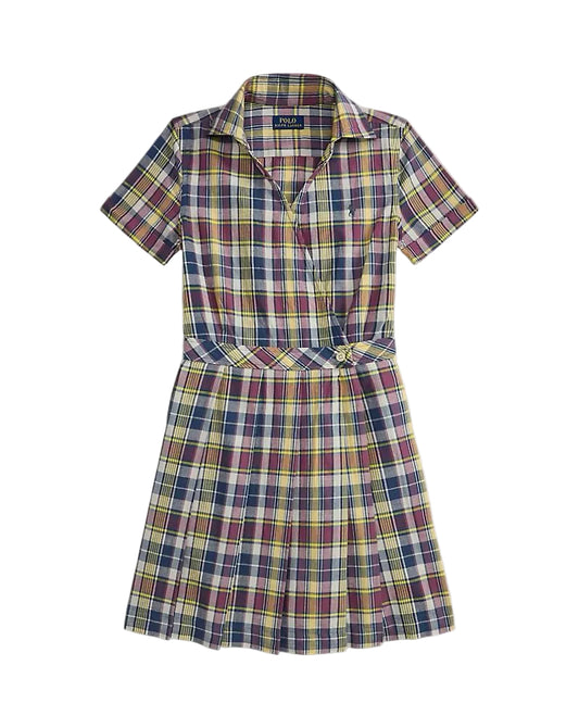 (Pre-Order) Plaid Cotton Wrap Dress