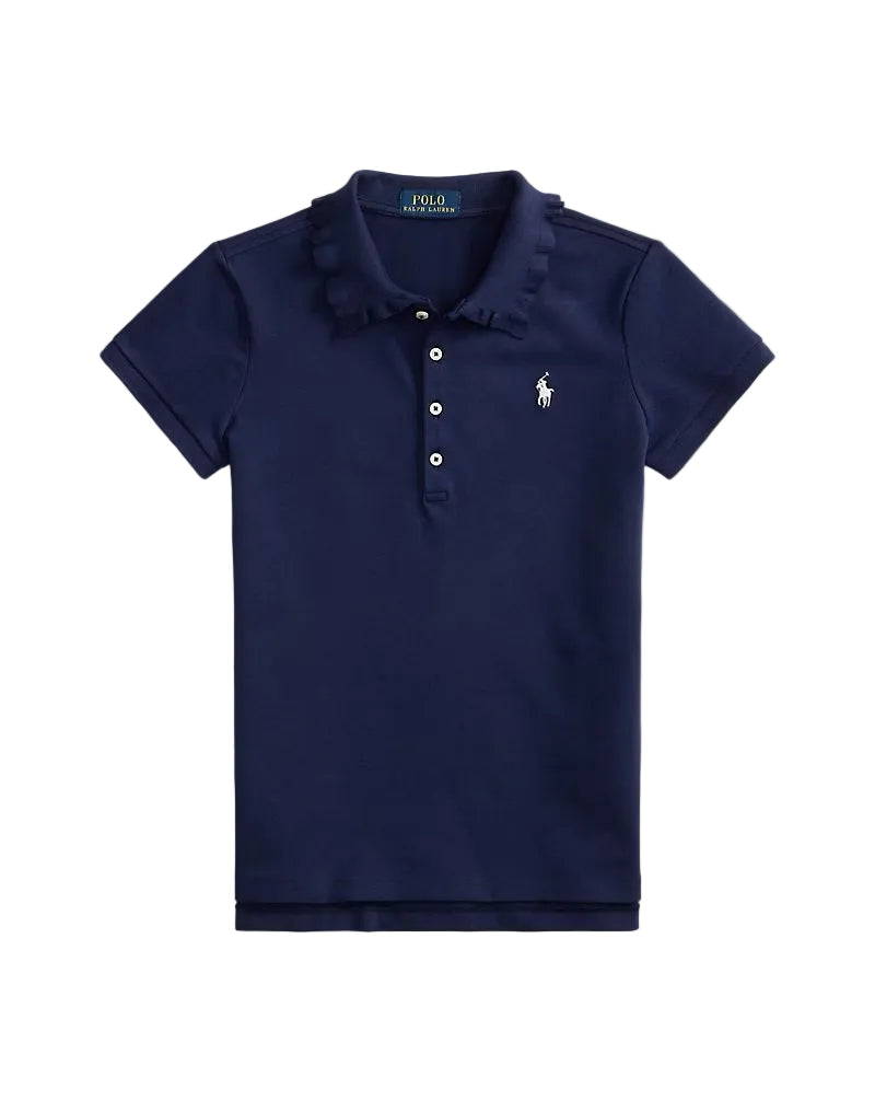 (Pre-Order) Ralph Lauren Stretch Mesh Ruffled Polo Shirt