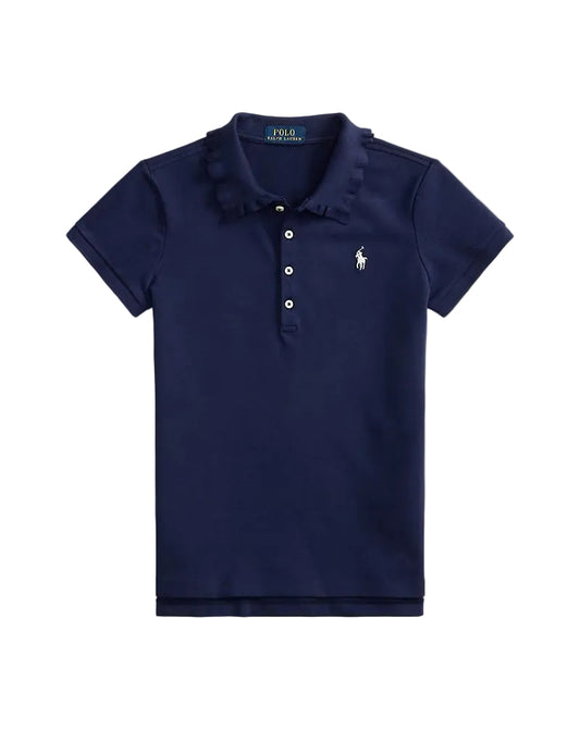 (Pre-Order) Ralph Lauren Stretch Mesh Ruffled Polo Shirt