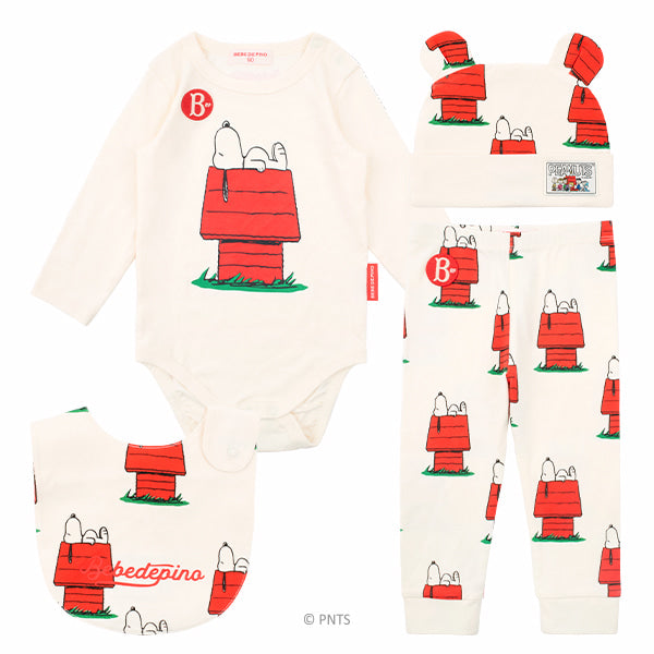 (Pre-Order) Bebedepino Baby Snoopy All-Over Bodysuit Set