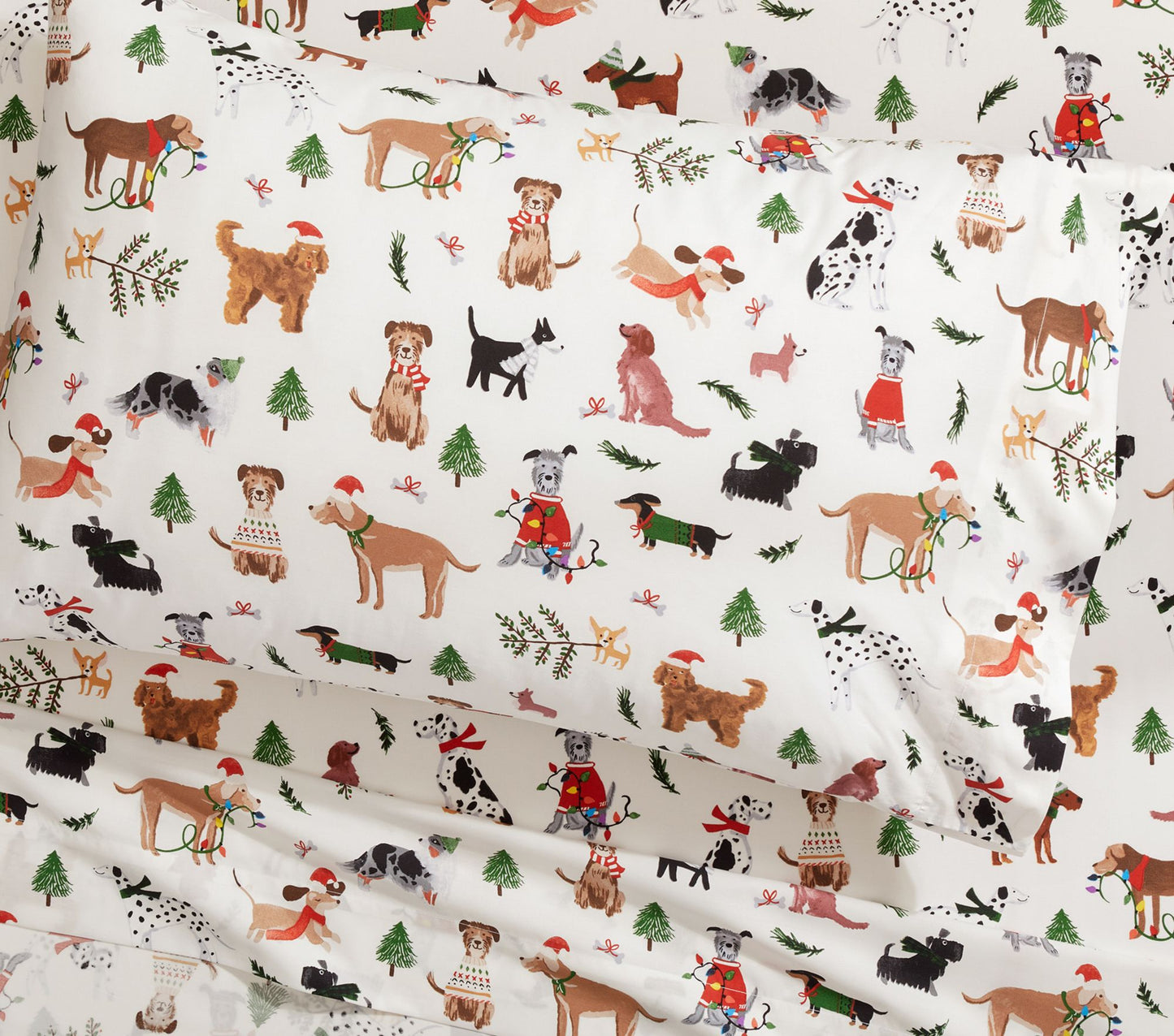 (Pre-Order) Pottery Barn Kids Holiday Dogs Organic Sheet Set