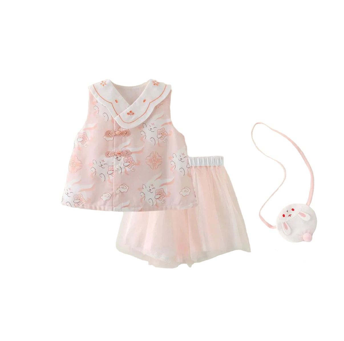 ()Pre-Order) Han Gong Fu Sweet Rabbit Hanfu Style Set