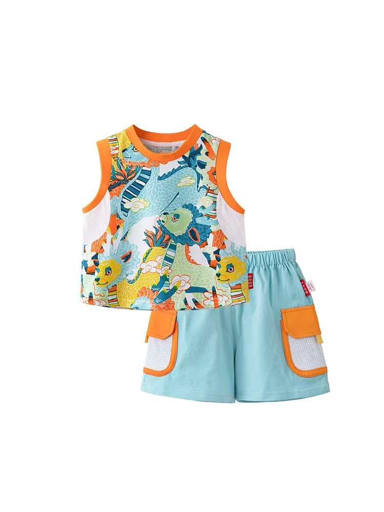 (Pre-Order) Zhang Ming Fu Sky Blue Dragon Short Set