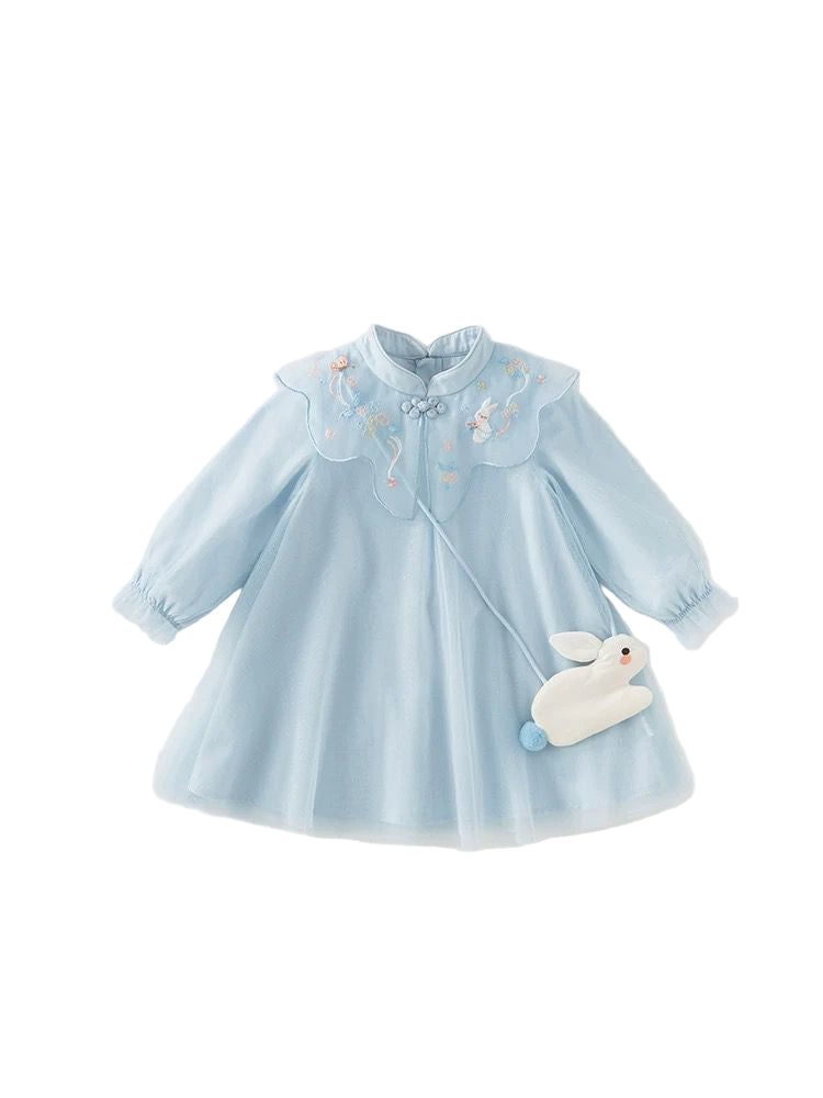 (Pre-Order) Dave & Bella Sky Blue Qipao