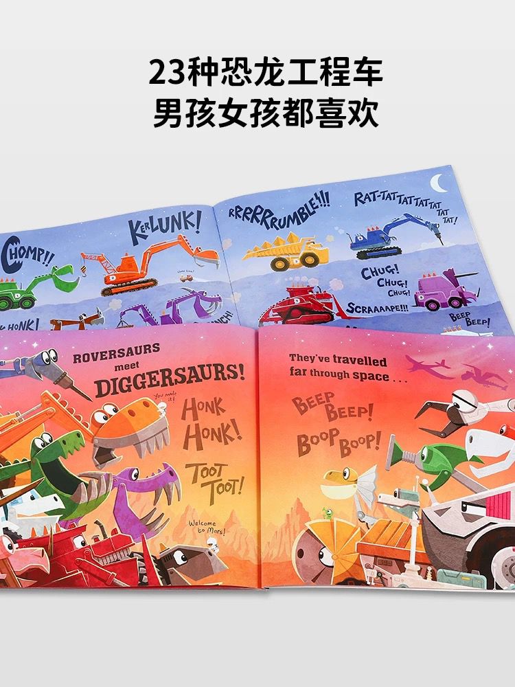 (Pre-Order) Caterpillar Little Bean Full English Diggersaurs Series Set of 3 Books