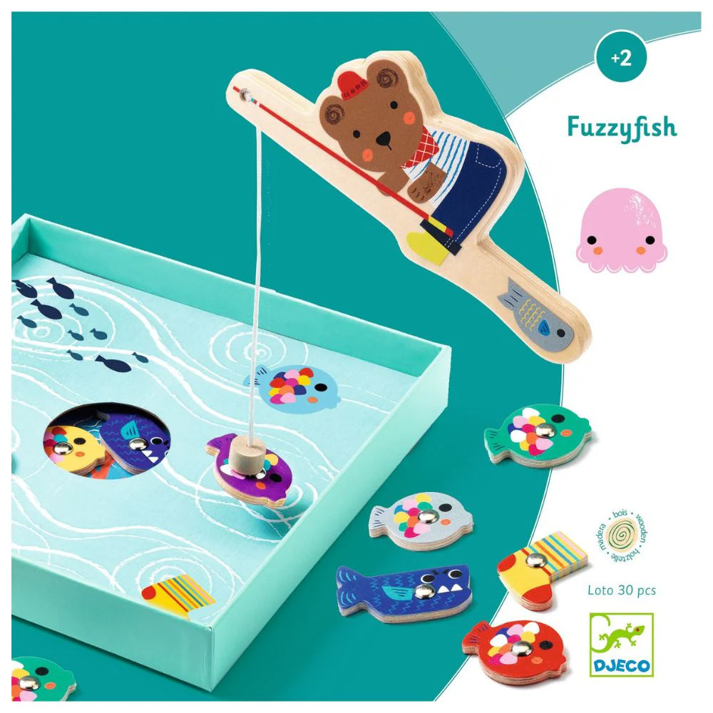 (Pre-Order) Djeco Fuzzyfish - Wooden Fishing Game 2 yrs +