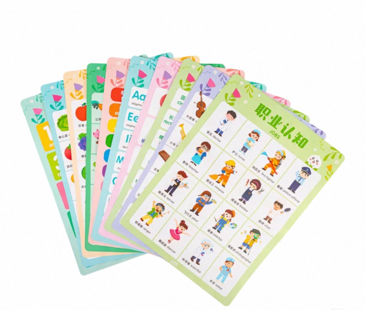 (Pre-Order) Caterpillar Little Bean English/Chinese Poster Set of 10pcs