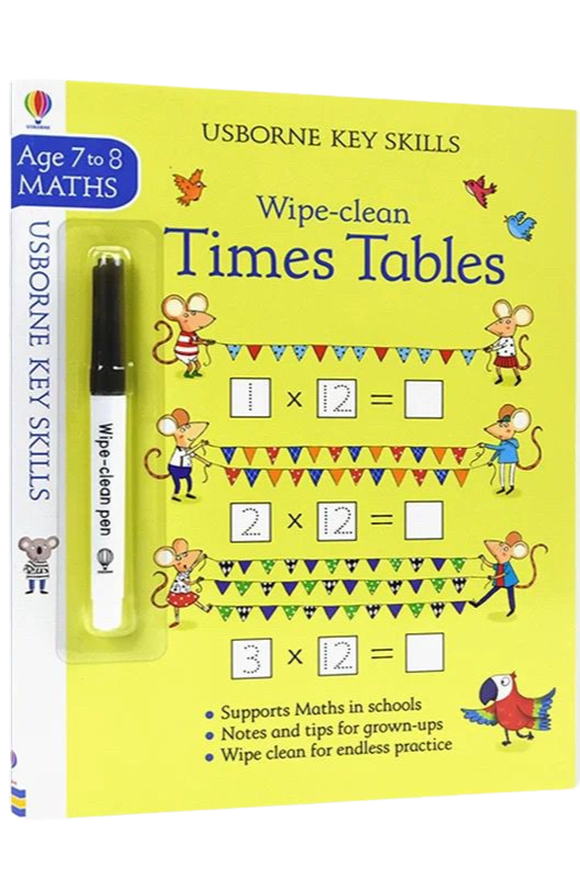 (Pre-Order) Usborne Key Skills: Wipe-clean Times Tables