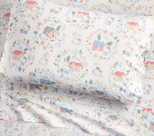 (Pre-Order) Pottery Barn Kids Hello Kitty® Cottage Organic Sheet Set