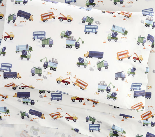 (Pre-Order) Pottery Barn Kids Heritage Construction Organic Sheet Set