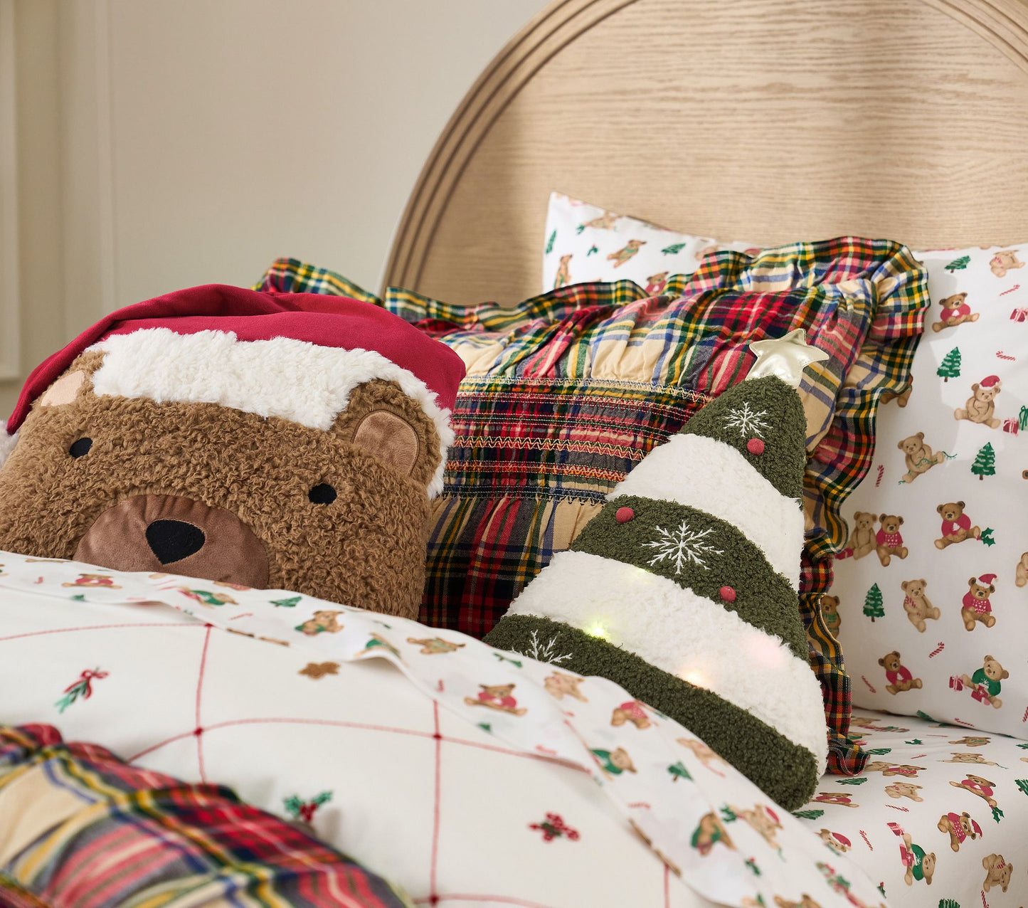 (Pre-Order) Pottery Barn Kids Holiday Teddy Bears Organic Sheet Set