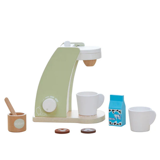 (PRE-ORDER)Teamson Kids Little Chef Frankfurt 8 Piece Wooden Play Kitchen Coffee Machine Set