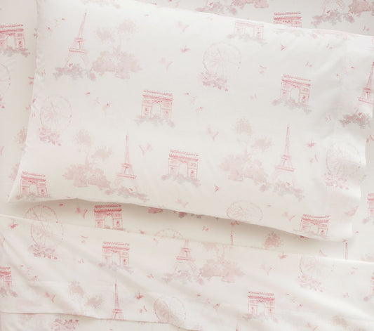 (Pre-Order) Pottery Barn Kids Monique Lhuillier Paris Toile Organic Sheet Set & Pillowcases
