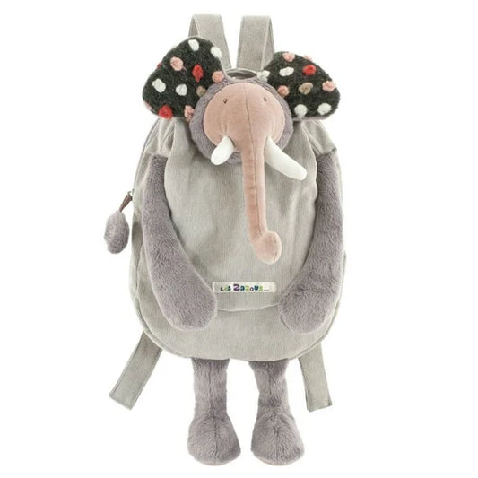 (Pre-Order) Moulin Roty Les Zazous Elephant Backpack Grey Ears