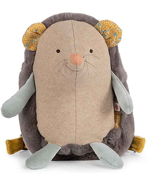 (Pre-Order) Moulin Roty Soft Backpack Hedgehog - Brown