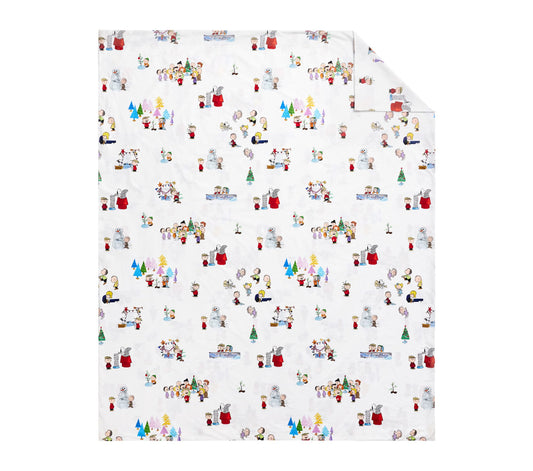 (Pre-Order) Pottery Barn Kids Peanuts Charlie Brown Holiday Organic Duvet Cover & Shams