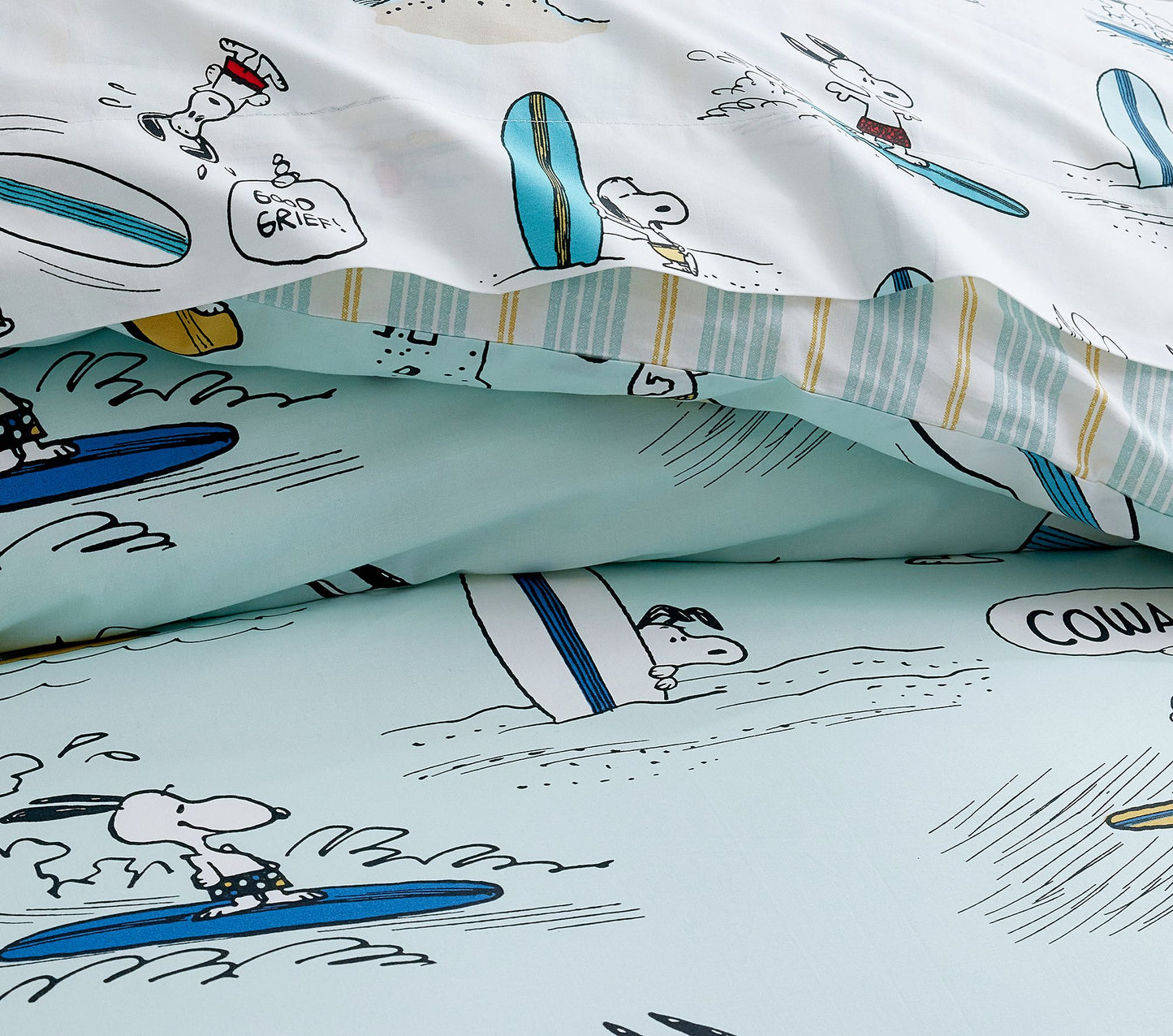 (Pre-Order) Pottery Barn Kids Peanuts Snoopy Surf Organic Duvet Cover & Shams