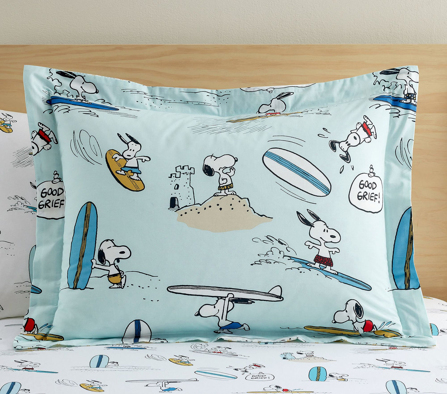 (Pre-Order) Pottery Barn Kids Peanuts Snoopy Surf Organic Duvet Cover & Shams