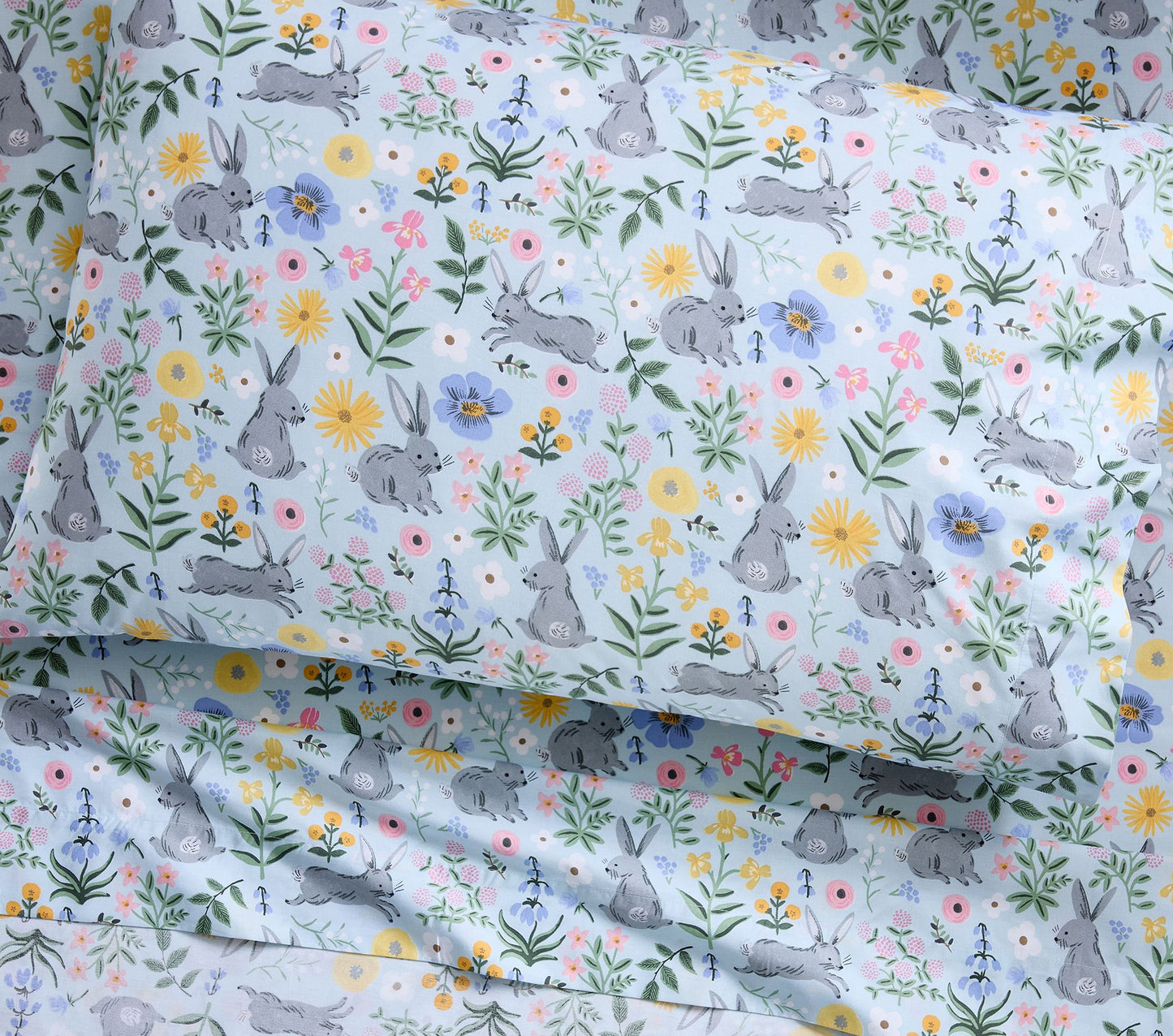 (Pre-Order) Pottery Barn Kids Rifle Paper Co. Bunny Floral Organic Sheet Set