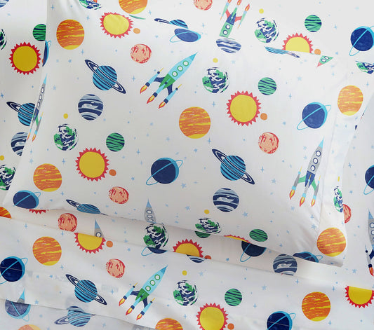 (Pre-Order) Pottery Barn Kids Solar System Glow-in-the-Dark Sheet Set & Pillowcases