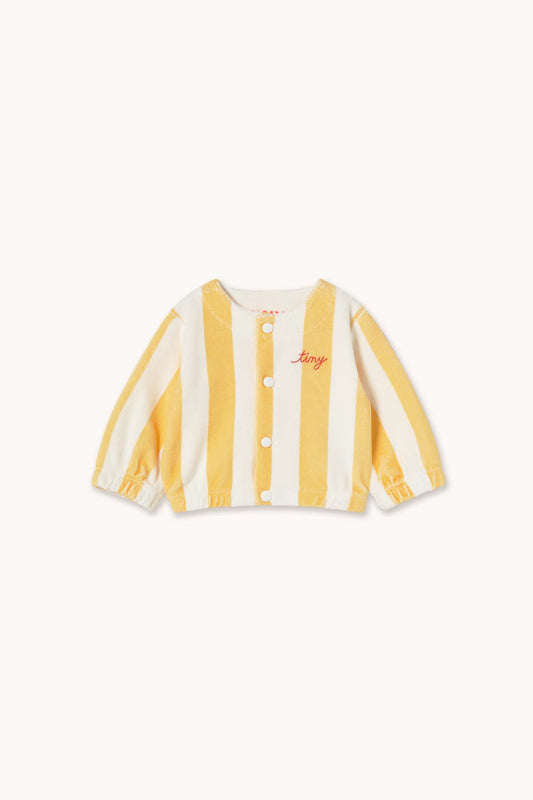 (Pre-Order) Tiny Cotton Yellow Stripes Towel Baby Jacket