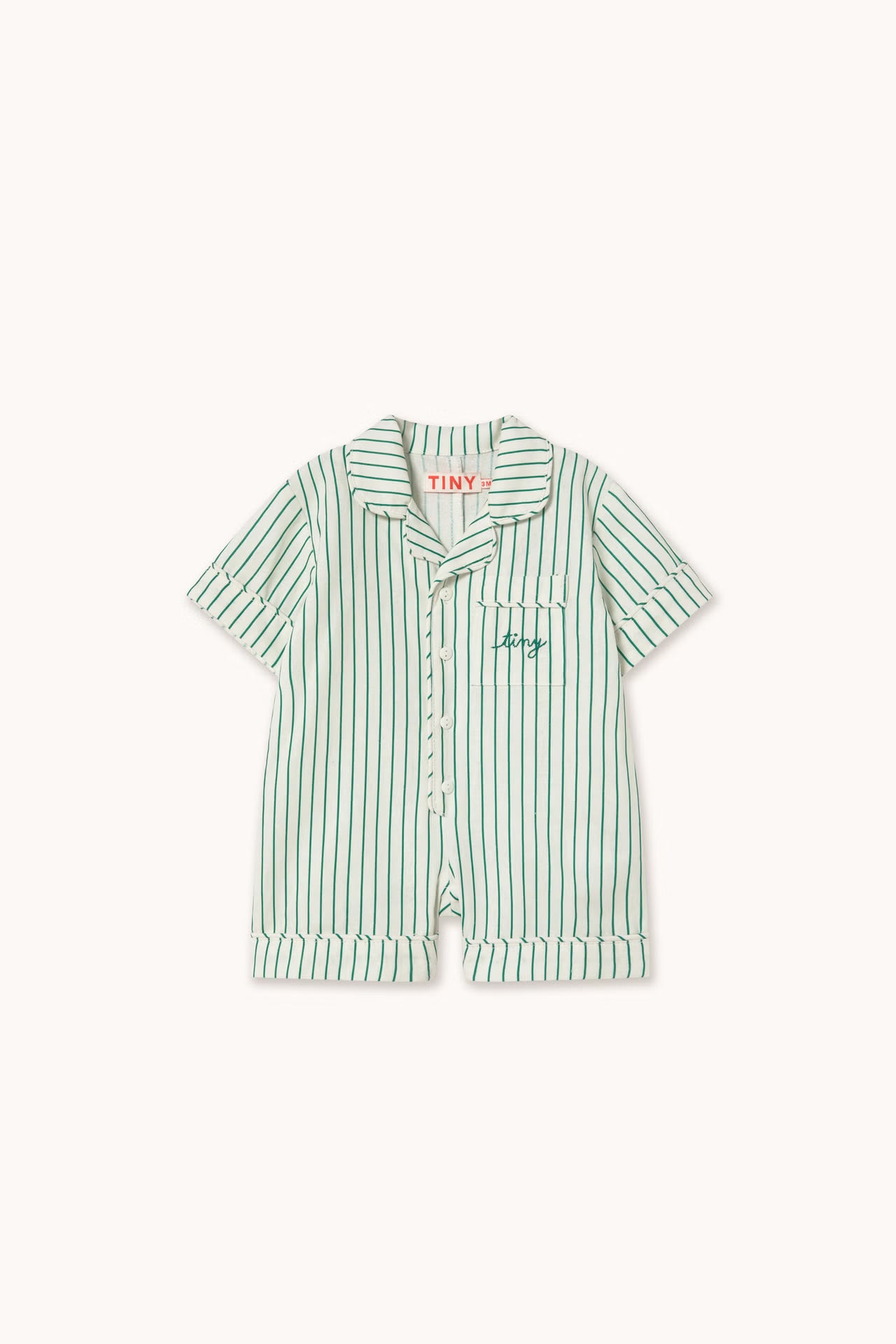 (Pre-Order) Tiny Cotton Emerald Stripes Baby One-piece