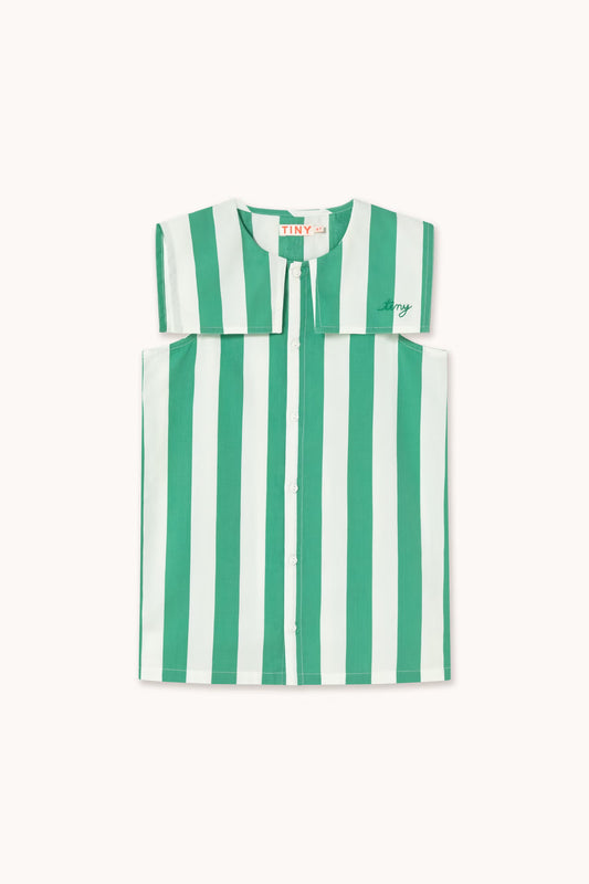 (Pre-Order) Tiny Cotton Emerald Stripes Dress