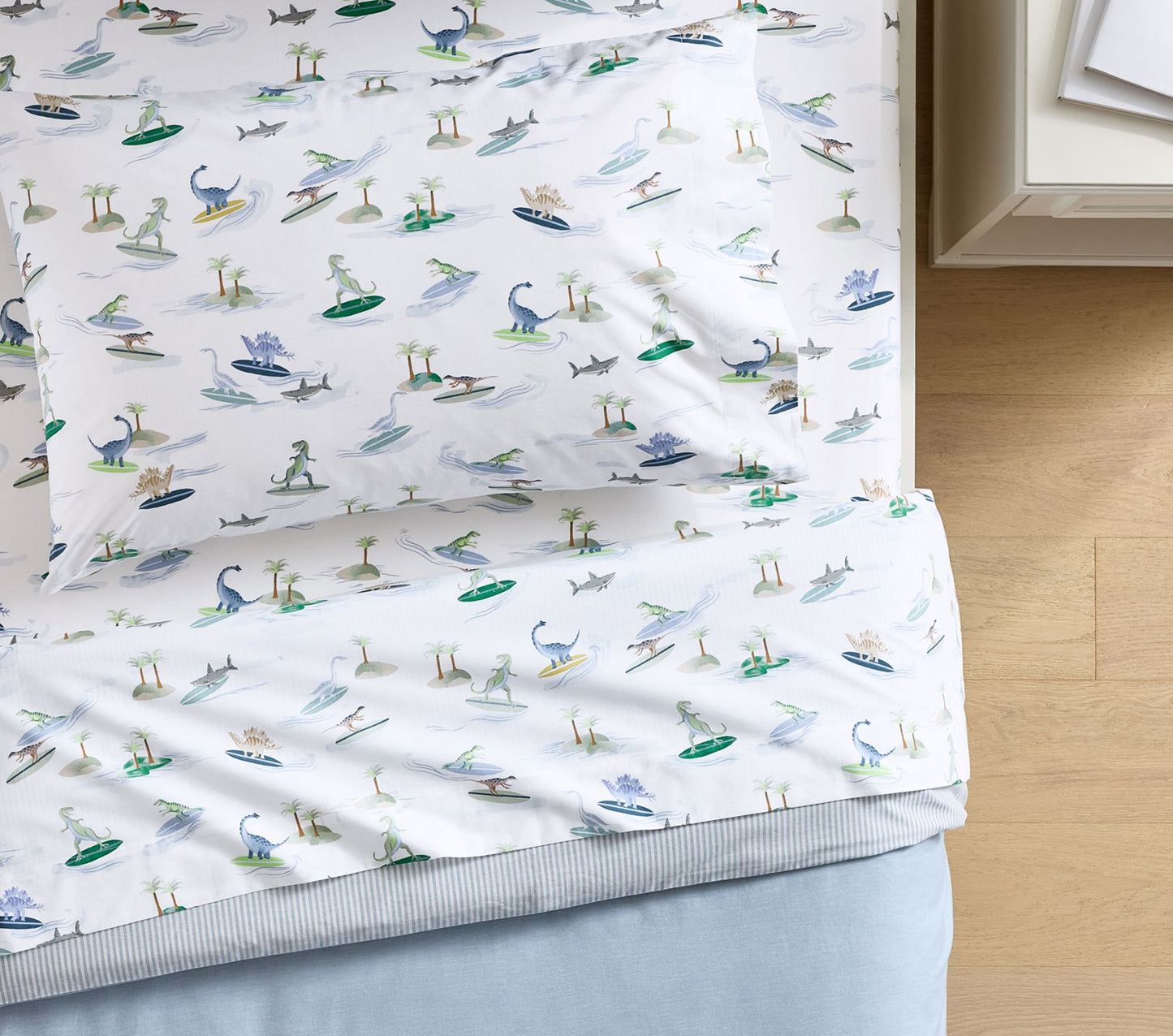(Pre-Order) Pottery Barn Kids Surf Dino Organic Sheet Set